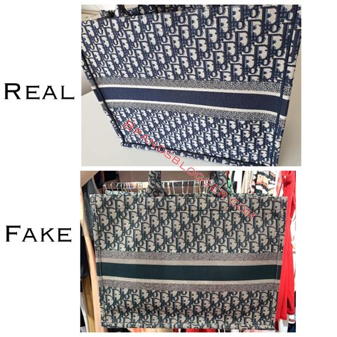 dior tote bag fake vs real